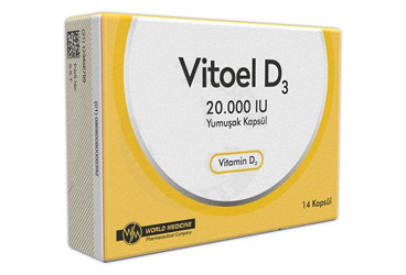 VITOEL-D3 20.000 I.U yumuşak kapsül (14 kapsül) kutu görseli