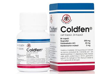 COLDFEN ZERO 200 mg / 2 mg film kaplı tablet (24 tablet) kutu görseli