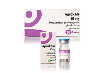 APROKAM 50 mg INTRAKAMERAL enjeksiyonluk çözelti tozu 10 flakon { Thea Pharma } kutu görseli