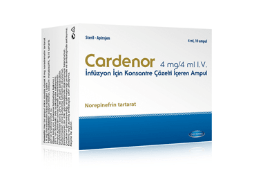 CARDENOR 4 mg/4 ml IV infüzyon için konsantre çözelti içeren 10 ampül kutu görseli
