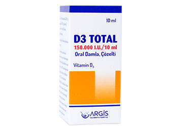 D3 TOTAL 150.000 IU / 10 ml oral damla . çözelti (10 ml) kutu görseli
