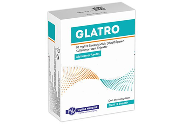 GLATRO 40 mg/ml enjeksiyonluk çözelti içeren kullanımahazır enjektör (12 adet) kutu görseli