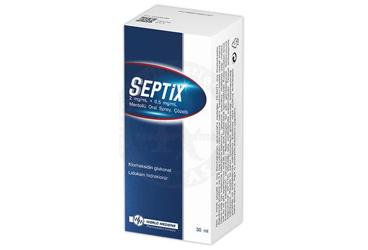SEPTIX 2 mg/ml + 0.5 mg/ml mentonlü oral sprey çözelti (30 ml) kutu görseli