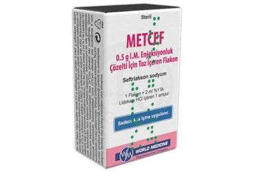 METCEF 0.5 gr IM enj çözelti haz için toz içeren flakon kutu görseli