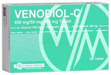 VENODIOL 450 mg/50 mg/100 mg tablet (30 tablet) kutu görseli