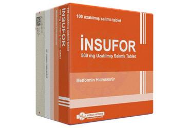 INSUFOR 500 XR mg film tablet (100 tablet) kutu görseli