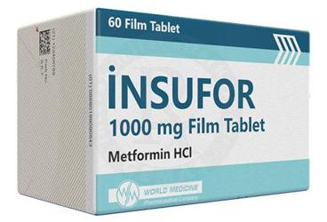 INSUFOR 1000 mg film tablet (60 tablet) kutu görseli