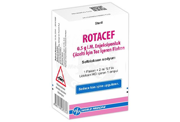 ROTACEF 0.5 gr IM/IV enj. çöz. haz. için toz içeren flakon { Saba } kutu görseli