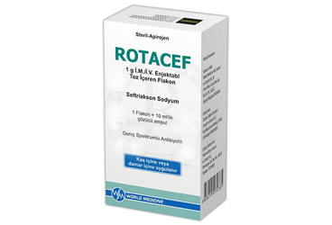 ROTACEF 1 gr IM/IV enj. çöz. haz. için toz içeren flakon { Saba } kutu görseli