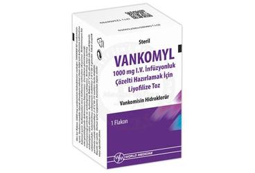 VANKOMYL 1000 mg IV infüzyonluk çözelti hazırlamak için liyofilize toz (1 flakon) kutu görseli
