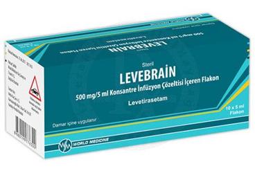LEVEBRAIN 500 mg/ 5 ml konsantre inf.çöz. içeren 10 flakon kutu görseli