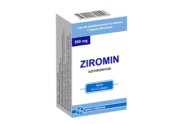 ZIROMIN 500 mg IV liyofilize enj. toz içeren flakon (1 flakon) kutu görseli