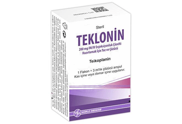 TEKLONIN 200 mg IM/IV enjeksiyonluk çözelti hazırlamak için toz ve çözücü kutu görseli