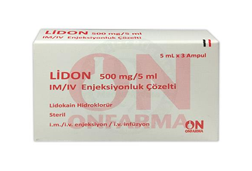 LIDON 500 mg / 5 ml IM/IV enjeksiyonluk çözelti (3 ampül) kutu görseli
