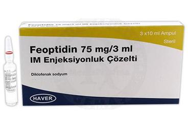 FEOPTIDIN 75 mg / 3 ml IM enjeksiyonluk çözelti (10 adet) kutu görseli