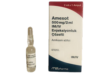 AMEXOT 500 mg/2ml IM/IV enjeksiyonluk çözelti (1 ampül) kutu görseli
