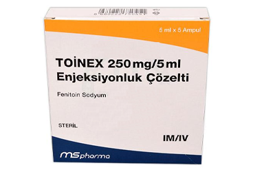 TOINEX 250 mg/5 ml enjeksiyonluk çözelti (5 ampül) kutu görseli