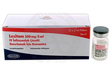 LESITAM 500 mg/ 5 ml infüzyonluk çözelti hazırlamak için konsantre 10 flakon kutu görseli