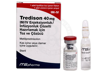 TREDISON 40 mg IM/IV enjeksiyonluk/infüzyonluk çözelti hazırlamak için toz ve çözücü (1 flakon + 1 çözücü ampül) kutu görseli