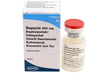 DAPACIN 350 mg enjeksiyonluk/infüzyonluk çözelti hazırlamada kullanılacak konsantre için toz kutu görseli