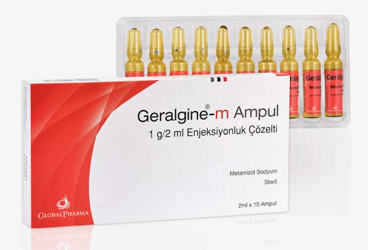 GERALGINE-M 1000 mg/2 ml IM/IV enjeksiyonluk çözelti (100 AMP) kutu görseli