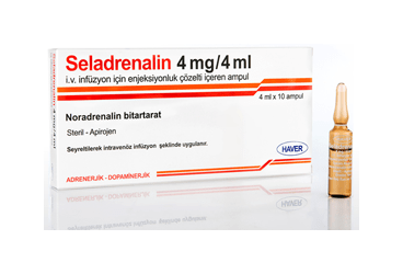 SELADRENALIN 4 mg/4 ml IV infüzyon için enjeksiyonluk çözelti içeren 10 ampül kutu görseli