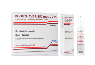 DOBUTHAVER 250 mg / 20 ml I.V. infüzyon için konsantre çözelti içeren 10 ampül kutu görseli