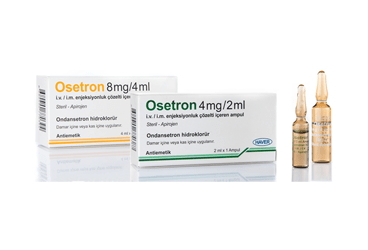 OSETRON 8 mg/4 ml IM/IV enjeksiyonluk çözelti içeren 1 ampül kutu görseli