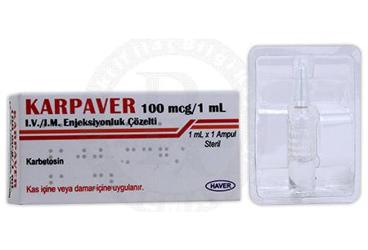 KARPAVER 100 mcg/1 ml I.V./I.M ENJEKSIYONLUK çözelti (1 ampül) kutu görseli