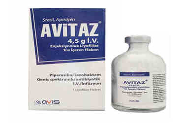 AVITAZ 4.5 gr IV enjeksiyonluk liyofilize toz içeren flakon kutu görseli