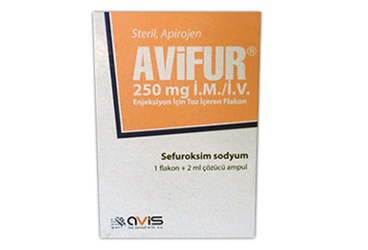 AVIFUR 250 mg IM/IV enjeksiyon için toz içeren flakon kutu görseli