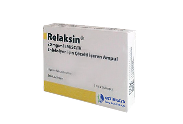 RELAKSIN 20 mg/ml IM/SC/IV ENJEKSİYON için çözelti içeren 6 ampül kutu görseli