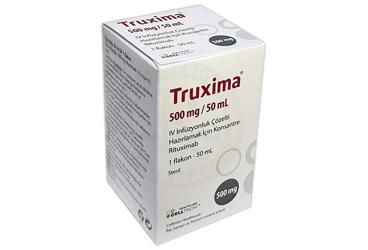 TRUXIMA 500 mg/50 ml IV infüzyon için konsantre çözelti içeren flakon kutu görseli