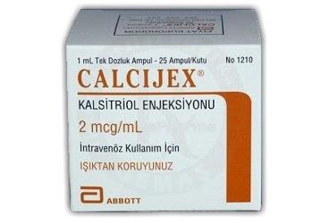 CALCIJEX 2 mcg/ml IV 1 ml x 25 ampül/kutu kutu görseli