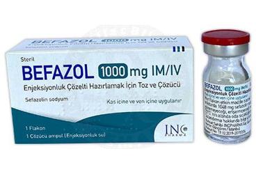 BEFAZOL 1000 mg IM/IV enjeksiyonluk çözelti hazırlamak için toz ve çözücü kutu görseli