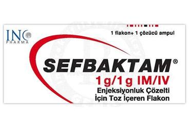 SEFBAKTAM 1G/1G IM/IV enjeksiyonluk çözelti için toz içeren flakon (1 adet flakon+COZUCU) kutu görseli