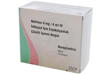 NEFRINOR 4 mg/4 ml IV inf. için enj.çöz.içeren 10 ampül kutu görseli