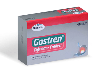 GASTREN 680 mg/80 mg çiğneme tableti. SWEET (48 tablet) kutu görseli