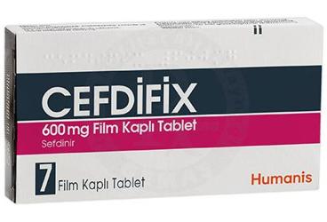 CEFDIFIX 600 mg film kaplı tablet (7 adet) kutu görseli