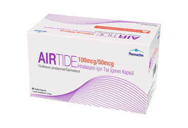 AIRTIDE 100 mcg/50 mcg inhilasyon için toz içeren kapsül kutu görseli