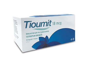 TIOUMIT 18 mcg INH. için toz içeren 30 kapsül kutu görseli