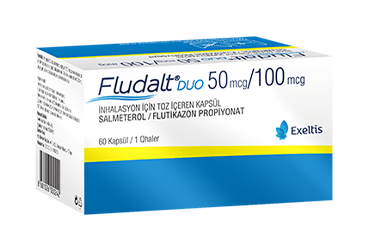 FLUDALT DUO 50 mcg/100 mcg inhilasyon için toz içeren kapsül (60 kapsül) kutu görseli
