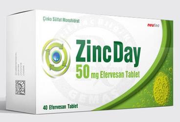 ZINCODAY 50 mg 40 efervesan tablet { 8680881020230 } kutu görseli