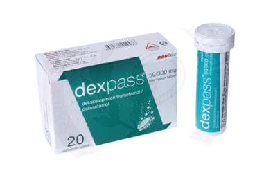 DEXPASS 50/300 mg efervesan tablet { Neutec Inhaler } kutu görseli