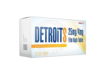 DETROITS 25mg/4MG film kaplı tablet (20 tablet) kutu görseli