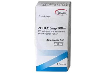 ZOLKA 5mg/100 ml IV infüzyon için kons. çözelti içeren 1 flakon kutu görseli