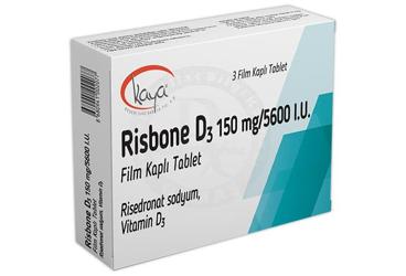 RISBONE D3 150 mg/5600 I.U film kaplı tablet (3 film tablet) kutu görseli
