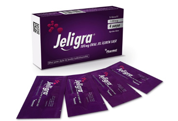 JELIGRA 100 mg oral jel içeren 4 saşe kutu görseli
