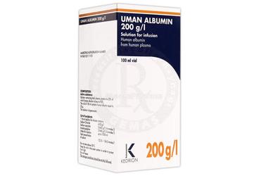 UMAN ALBUMIN 20 G/100 ml 100 ml IV infüzyon için çözelti içeren flakon kutu görseli