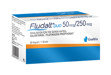 FLUDALT DUO 50/250 mcg inhilasyon için toz içeren 60 kapsül kutu görseli